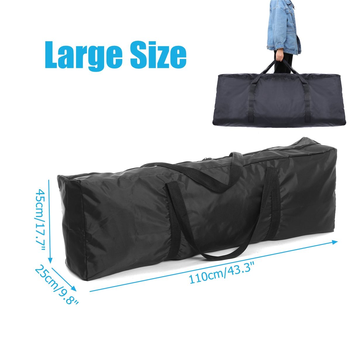Bolsa de almacenamiento negra y resistente al agua para patinete eléctrico Xiaomi M365/Ninebot ES1/ES2 y plegable, con cremallera