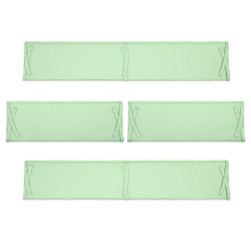 Juego de 4 unids/set De Almohada parachoques de Color sólido para bebé, cojín para cuna de bebé, Protector de cuna, decoración para habitación de niños, accesorios de cama: 4PCS Green