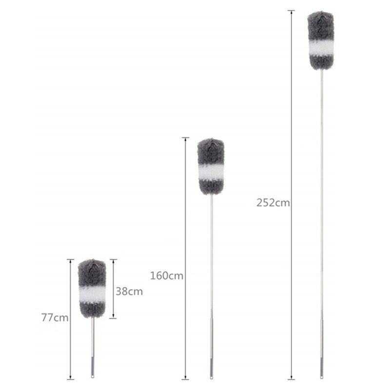 Microfiber Duster with Extra Long 100 Inch Extension Pole and Bendable Head Washable Cleaning Tool Duster for Cleaning Ceiling F