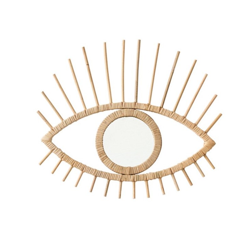 Thuis Nordic Stijl Hand Geweven Muur Opknoping Rotan Spiegel Zon Comet Decoratieve Spiegel Make-Up Spiegel Rotan Spiegel