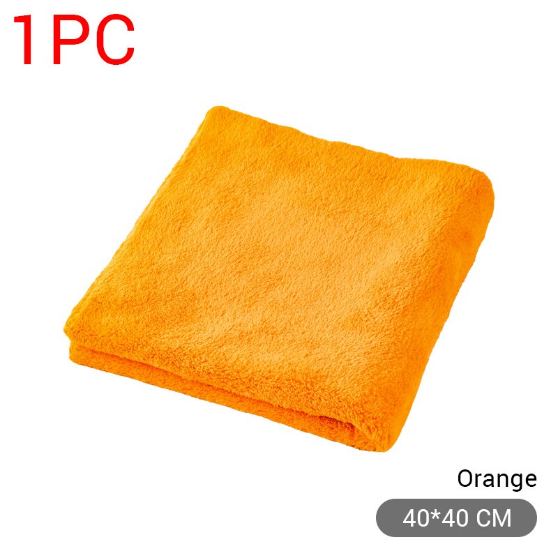 40 x 40cm premium mikrofiberhåndklær bilpleievask tykkere håndkle bildetaljer tørkeklut rengjøringsverktøy autovask tilbehør: Oransje 1pc