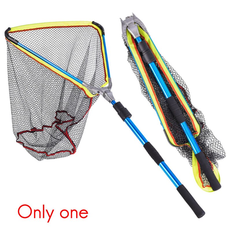 Blue Aluminum Alloy Quick Folding Dip Net Large Triple-Cornered Dip Net Fishing Net