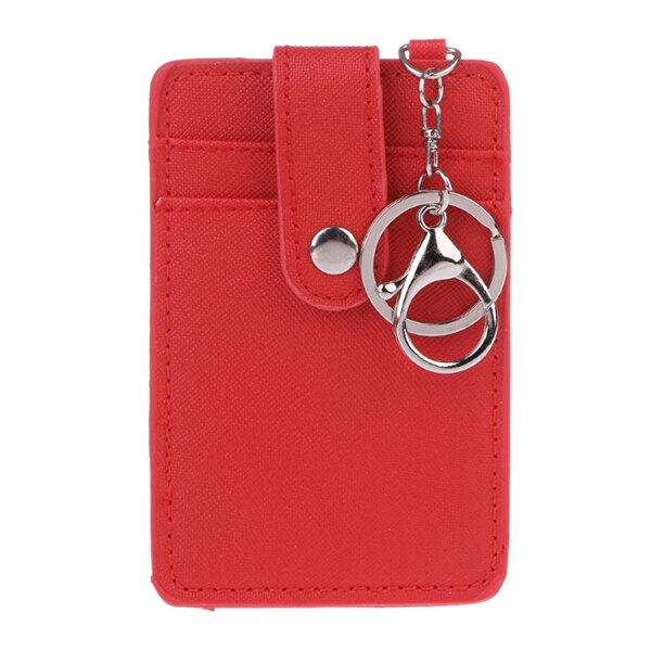 Unisex Colors Portable ID Card Holder Bus Cards Cover Case Office Work Key Chain Key ring Tool: R