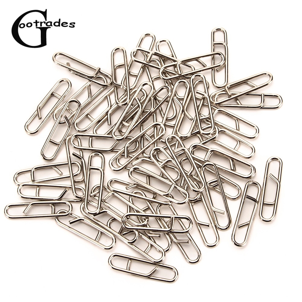 50pcs Powerful Stainless Steel Fast Link Clip Quick Change Lead Clips Fishing Snap Fishing Clip Interlock Tackle fish accessory