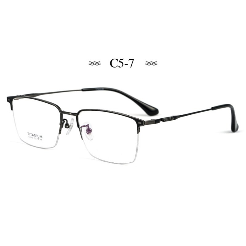 Montura de gafas de titanio puro para hombre, gafas graduadas de , a la , estilo de negocios, BV9001: C5-7