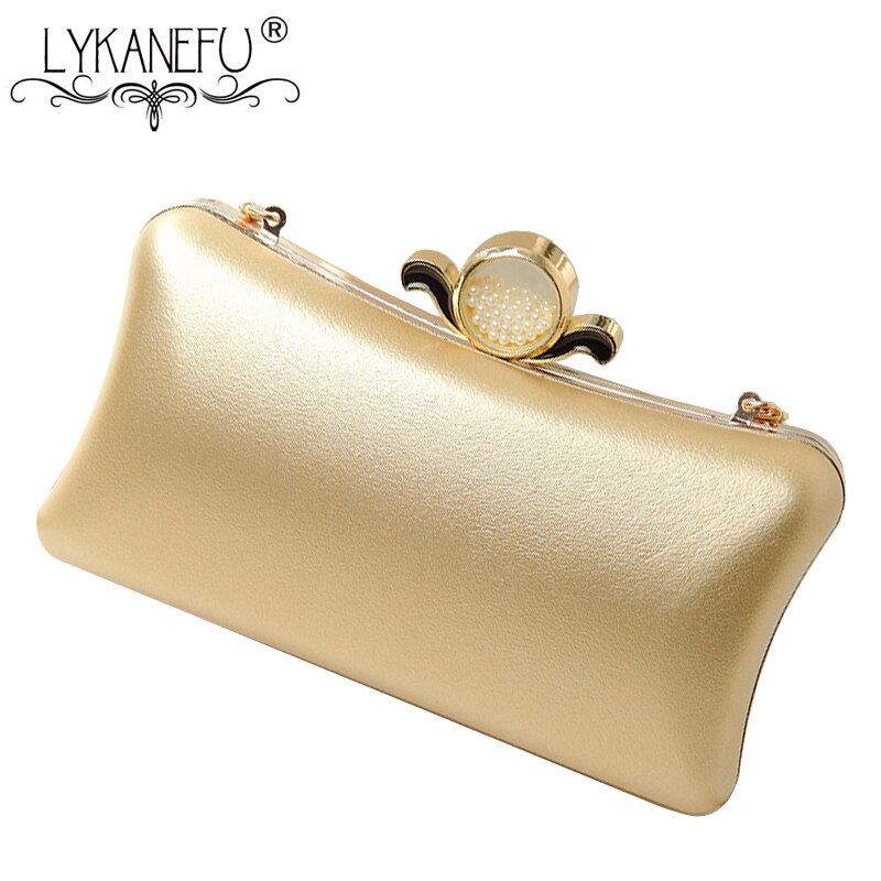 Lykanefu kvinnor kväll väska box clutch handväska kvinnor väska guld dag clutches med kedja damer bröllop handväska för telefon