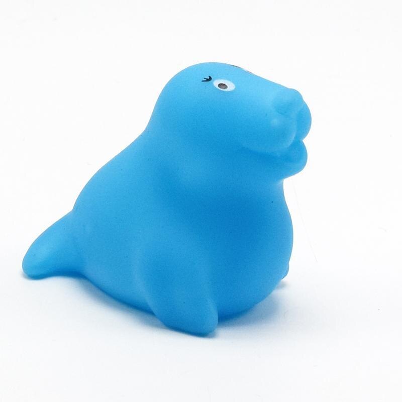 10 Pcs Mixed Animals Swimming Water Toys Colorful Soft Floating Rubber Squeeze Sound Squeaky Bathing Toy For Baby Bath Toys