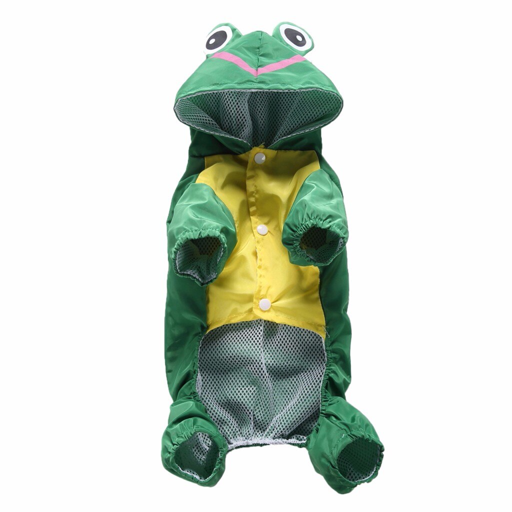 dog Reflective Raincoat Dog Rain Jacket Jumpsuit Waterproof Pet Clothes Safety Rainwear For Pet Small Medium Dogs Puppy: Green / XS