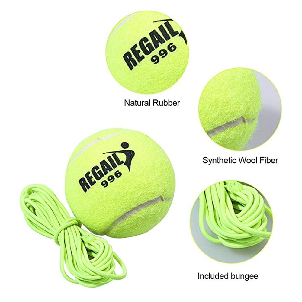 Tennis treningsenhet rebound ball tennisball med elastisk tau for barn voksen nybegynner treningsutstyr