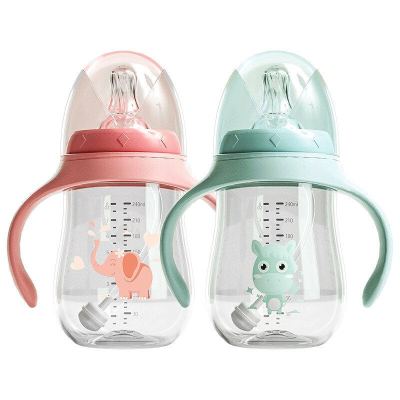 Baby Flessen Drinkbeker Zuigfles Brede Kaliber Multifunctionele Melk Drinken Water Tweeërlei Gebruik Fles Bpa Gratis