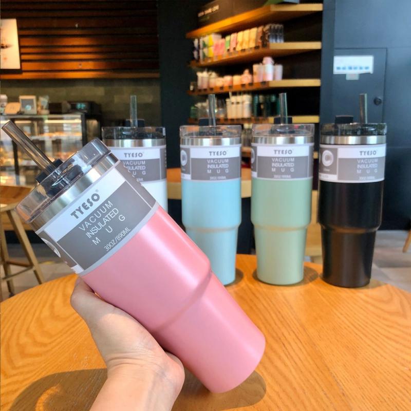 600/900ML Coffee Mug Thermos Tumbler Water Cup Stainless Steel Cups Vacuum Flask Thermos Bottle Thermal Cup Garrafa Termica Cup