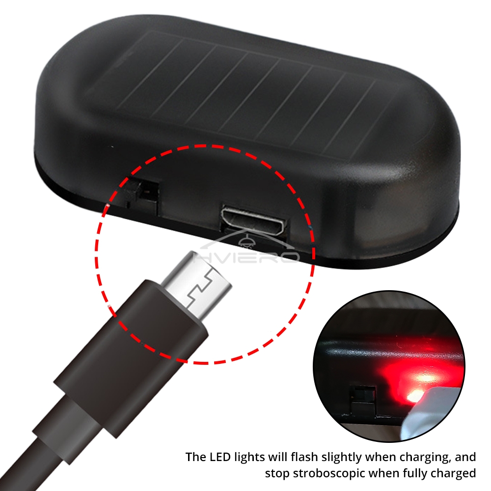 1 Stuks Auto Nep Beveiliging Licht Zonne-energie Gesimuleerde Dummy Alarm Draadloze Waarschuwing Anti Diefstal Voorzichtigheid Lamp Led Knippert Imitatie