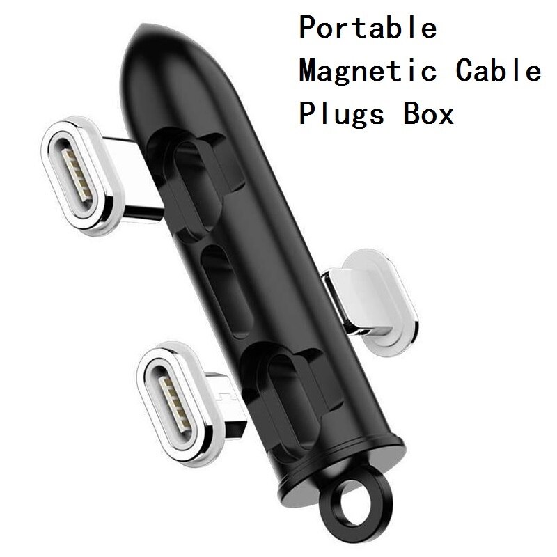 Cable magnético redondo de 8 pines tipo C, de carga rápida Conector Micro USB C, cargador magnético de teléfono para iPhone 1m: Cable Plug Box