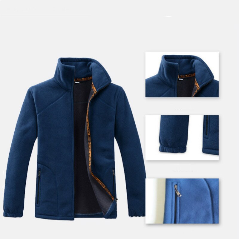 ShionFa Winter männer Vlies Hoodie Mäntel Stehkragen Warme Strickjacke Herbst Ich bin Freien Dicke Feste Beiläufige Jacken Übergroßen 5XL