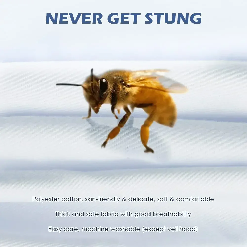 Bienenanzug für Männer und Frauen, stichfest, Bienenzuchtanzug, Imkerkostüm mit Handschuh und belüfteter Kapuze, Bienenoutfit, Bienenzuchtzubehör