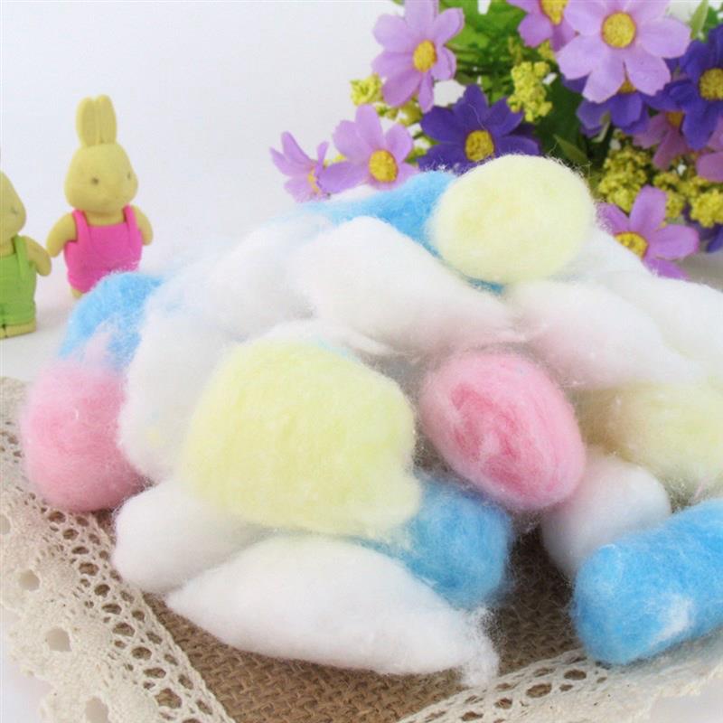 100Pcs Colorful Soft Cotton Balls Small Animals Toys For Hamster Rat Nesting Material Winter Keep Warm House Filler Supplies