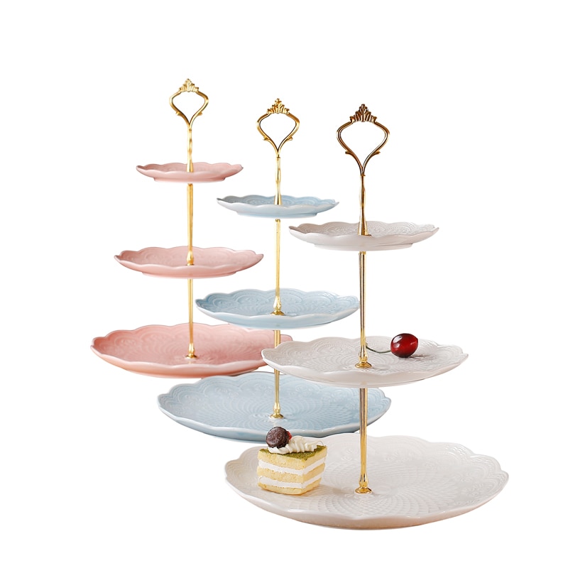 Cristmas-platos de cerámica para decoración, plato de fruta para el hogar, sala de estar, estante para aperitivos y postres, soporte para Tartas, té de la tarde, plato para dulces