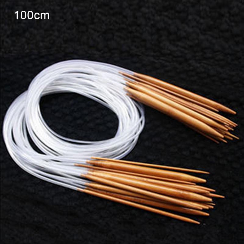 18 stuks naainaalden multicolor buis bamboe rondbreinaalden set dubbele spits 18 modellen/set 40/60/80/100/120cm