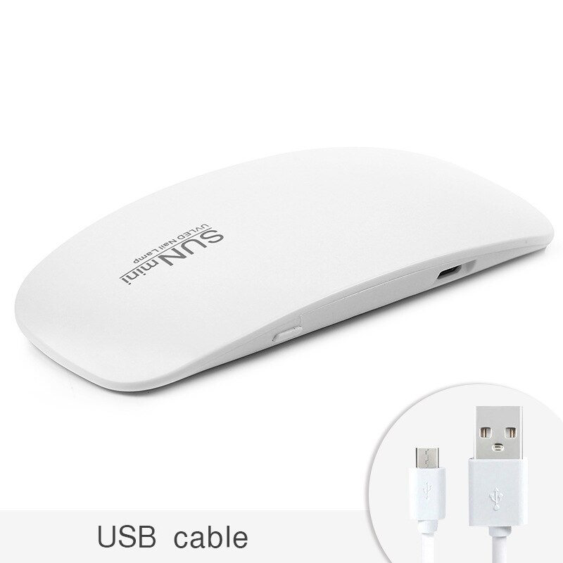 SUN – Mini sèche-ongles Portable 6W, lampe de manucure UV à 6 LED, usage domestique, pour sécher le vernis, avec câble USB: WHITE