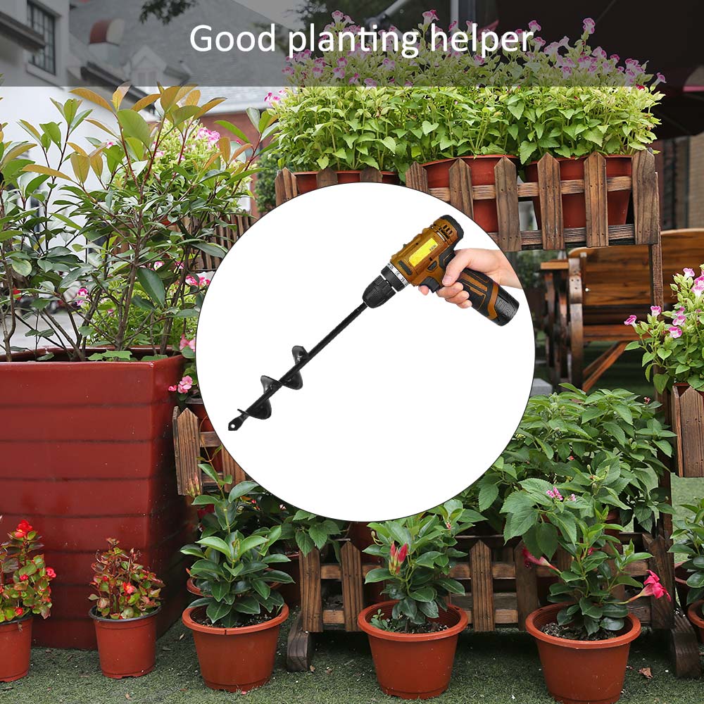 Drillforce Garden Planter Spiral Drill Bit Flower Bulb Hex Shaft Auger Yard Gardening Bedding Planting Post Hole Digger Tools