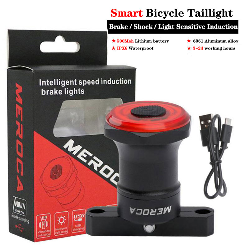 Lism smart sykkel baklys auto start stopp brems ipx 6 vanntett usb frakt sykling baklykt sykkel ledet lys: standard sal