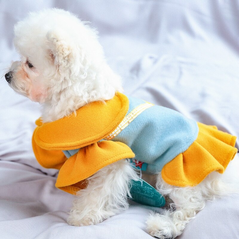 Petcircle Huisdier Kleding Teddy Pommeren Bichon Kleine Hond Herfst En Winter Schattige Eendje Jurk Wollen Bib