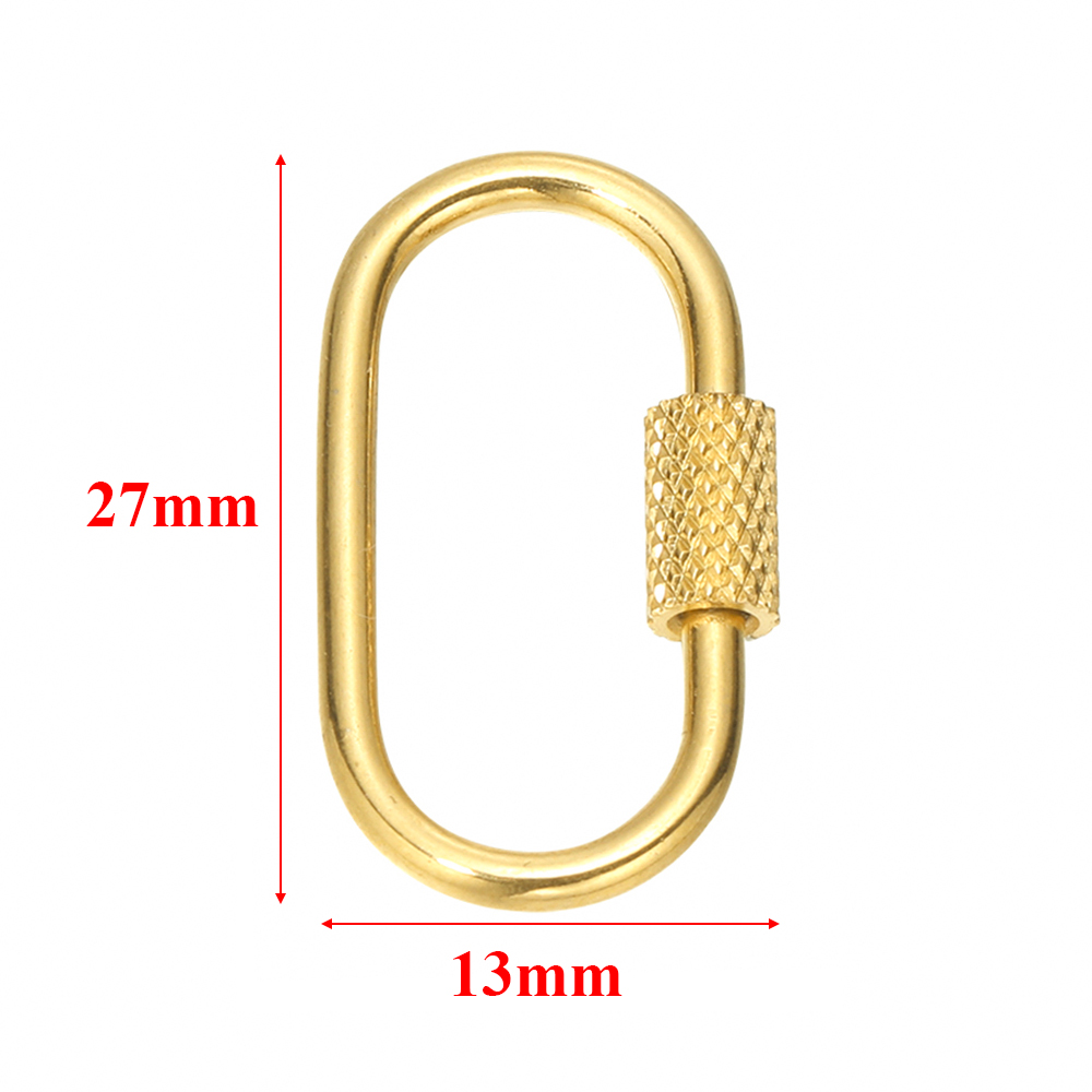 4 stk. rustfri stål guld hjerte stjerne skruelåse store karabinhager til gør-det-selv halskæde armbånd nøglering fremstillingsforsyninger: Gul