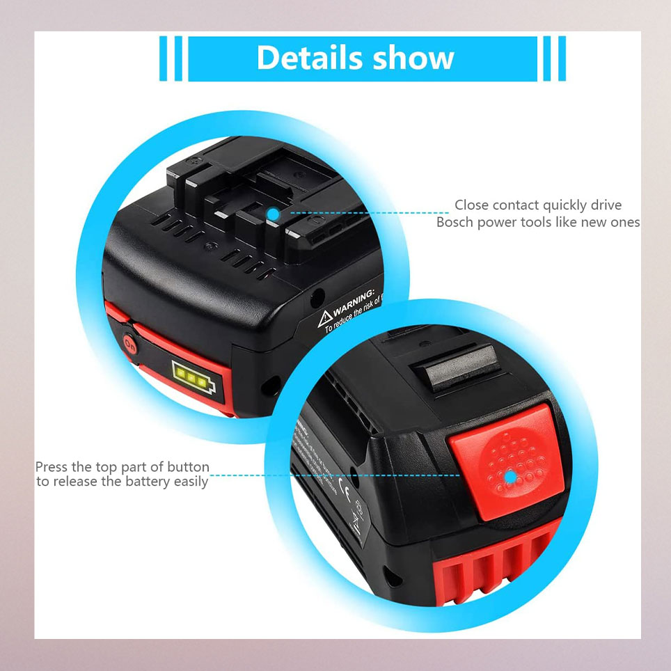 Bosch 18V Batterie Lithium ion Compatible avec BAT609 BAT622 BAT620 BAT609G BAT618 BAT618G BAT619 BAT619G BAT610G