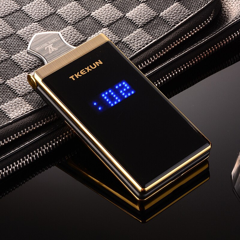 Tkexun M2 Flip Telefoon 3.0 "Metal Body Senior Dual Sim Camera MP3 MP4 Touch Screen Luxe Mobiele Telefoon