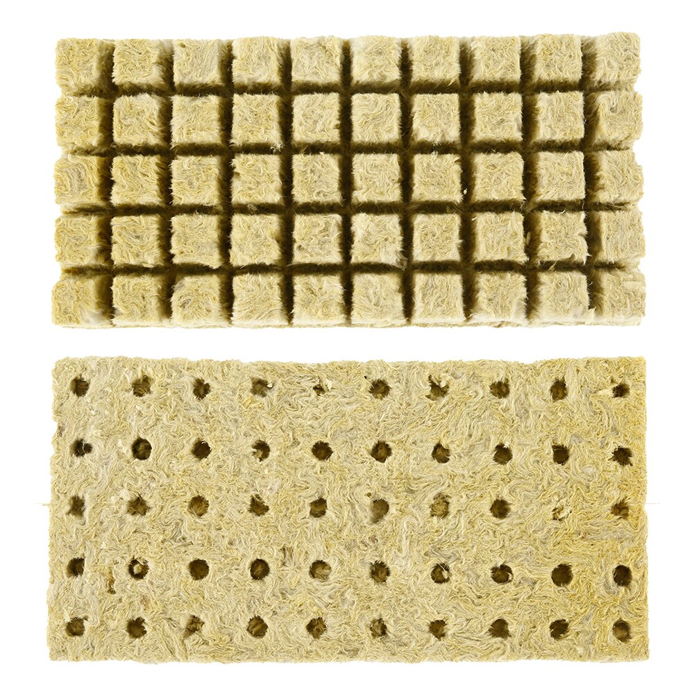 50Pcs Rockwool Block Seedling Sheet Root Growing Box Propagation Seed Raising Soilless Cultivation Hydroponic Rockwool Cubes