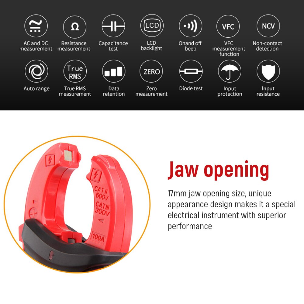 UNI-T UT210E Clamp Meter Circuit Power Detection Tester Auto Range Multimeter DC/AC Current Voltage Instruments CA