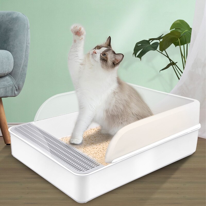 Animaux Bingo chat litière chat Semi-fermé chats formation toilette anti-éclaboussures animaux de compagnie bacs à litière amovible chaton plateau dans 15kg Kitty pot