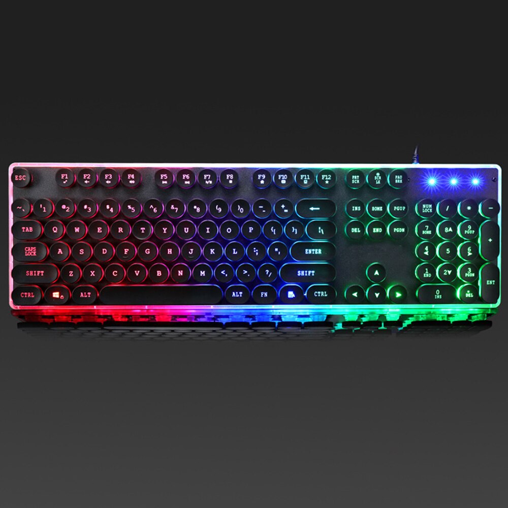 Typewriter Stijl Mechanisch Gaming Toetsenbord Met Echte Rgb Backlit Opvouwbare Polssteun 108 Key