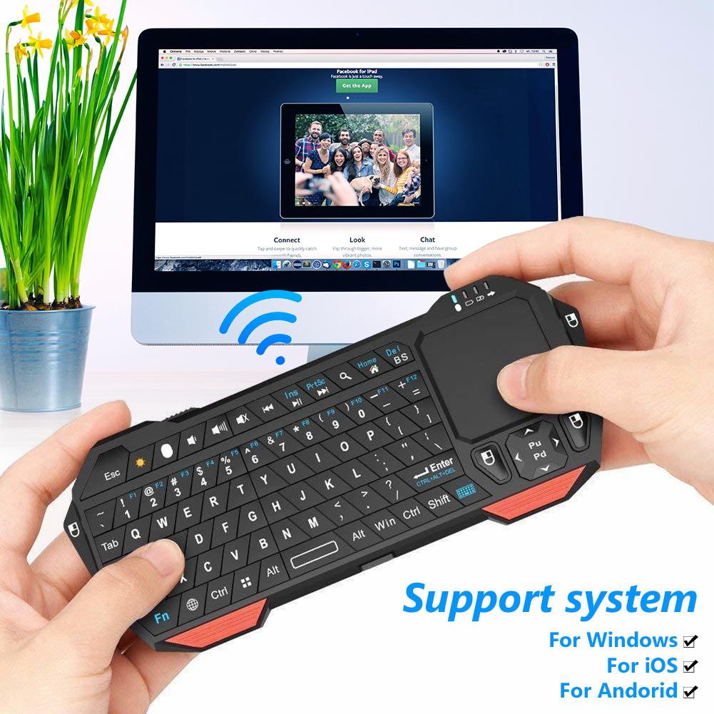 BT05 Wireless Keyboard Mini Bluetooth Wireless Keyboard Met Touchpad Voor Ios Android Smart Tv Pc Backlit Draagbare Met Touchpad