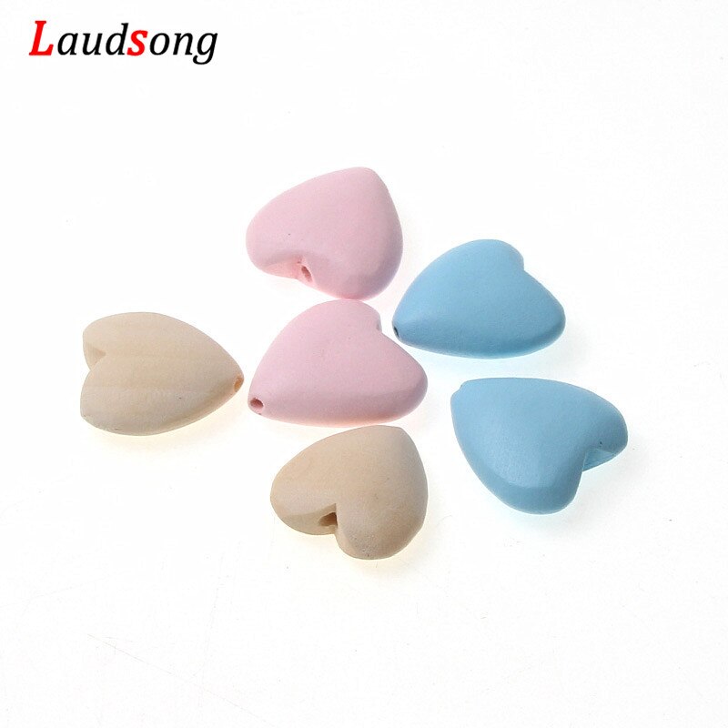 10 sztuk/partia 22mm naturalne wielokolorowe serce urok drewniane koraliki robić tworzenia biżuterii Diy naszyjnik bransoletka biżuteria zroszony: mieszać