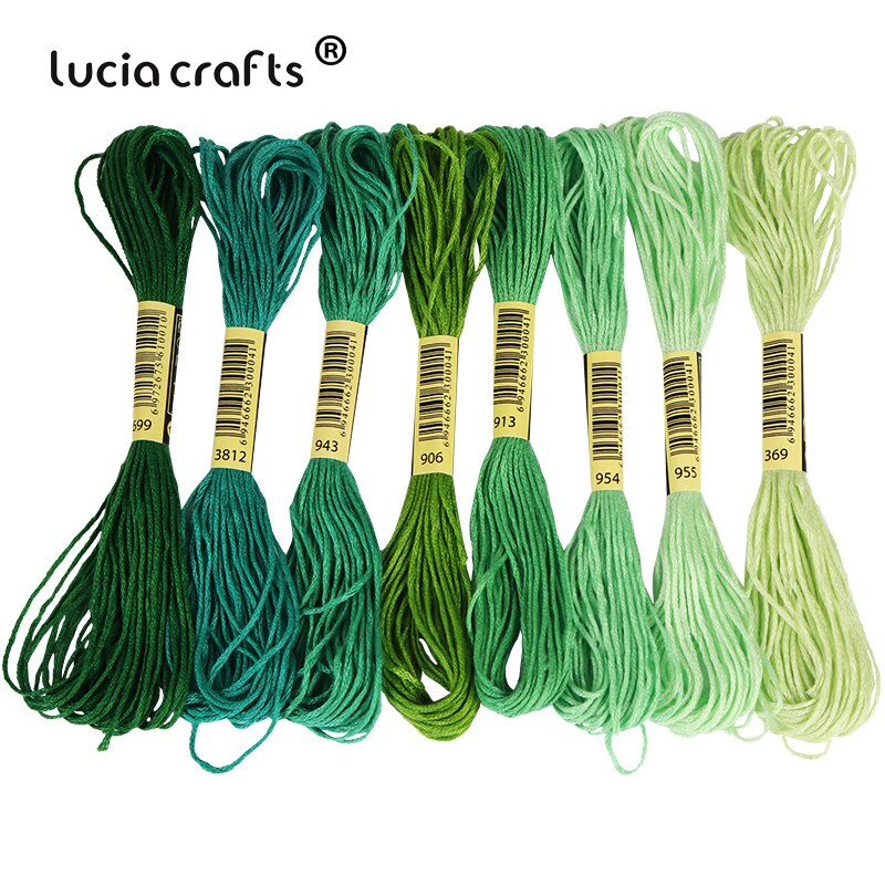 Lucia Crafts 8 Pcs/Lot Multicolor Thread Cross Stitch Cotton Sewing Skeins Embroidery Thread Kit DIY Sewing W0311: C3