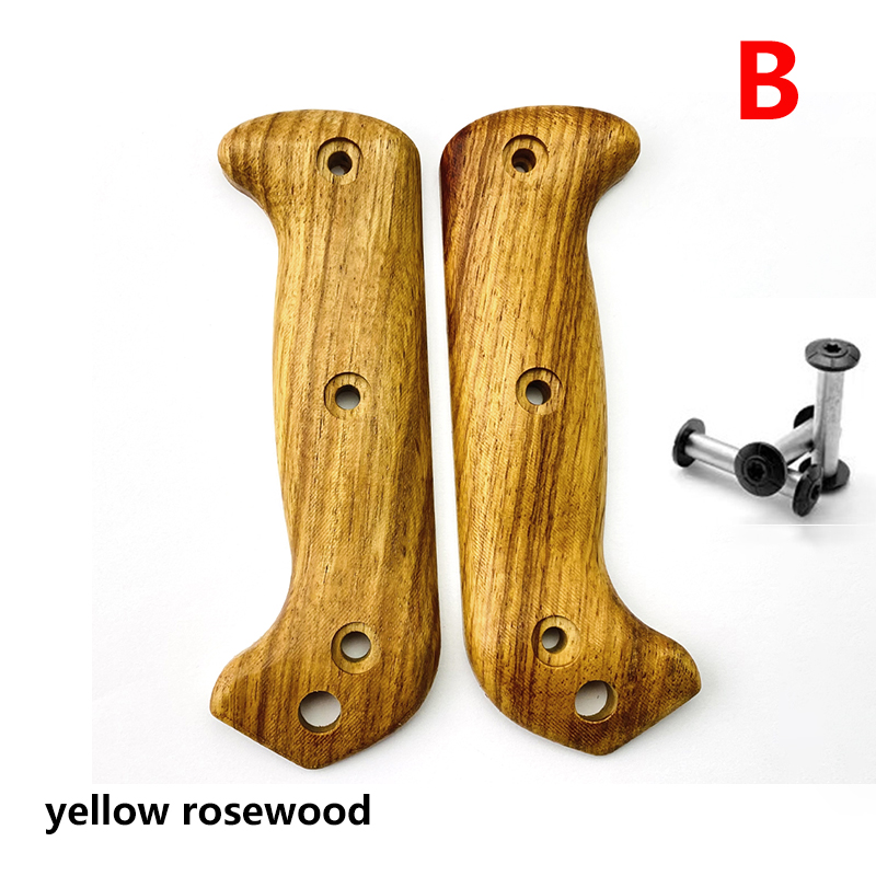 3 Types Custom Natural Solid Wood Knife Handle Scales WIth Screw Sets For Kabar BK2 BK9 Knives Grip DIY Make Accessories Parts: Red
