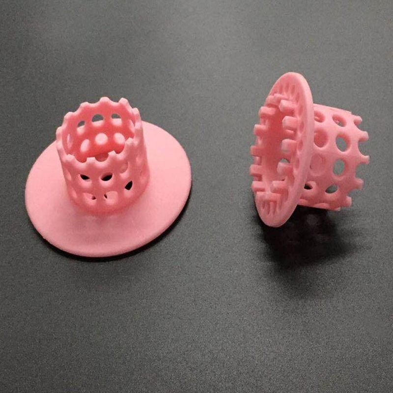 Tapón de filtro de pelo para desagüe de baño, colador de fregadero, dispositivo de dragado de alcantarillado, tapón de pelo de ducha, accesorios de baño: Rosa