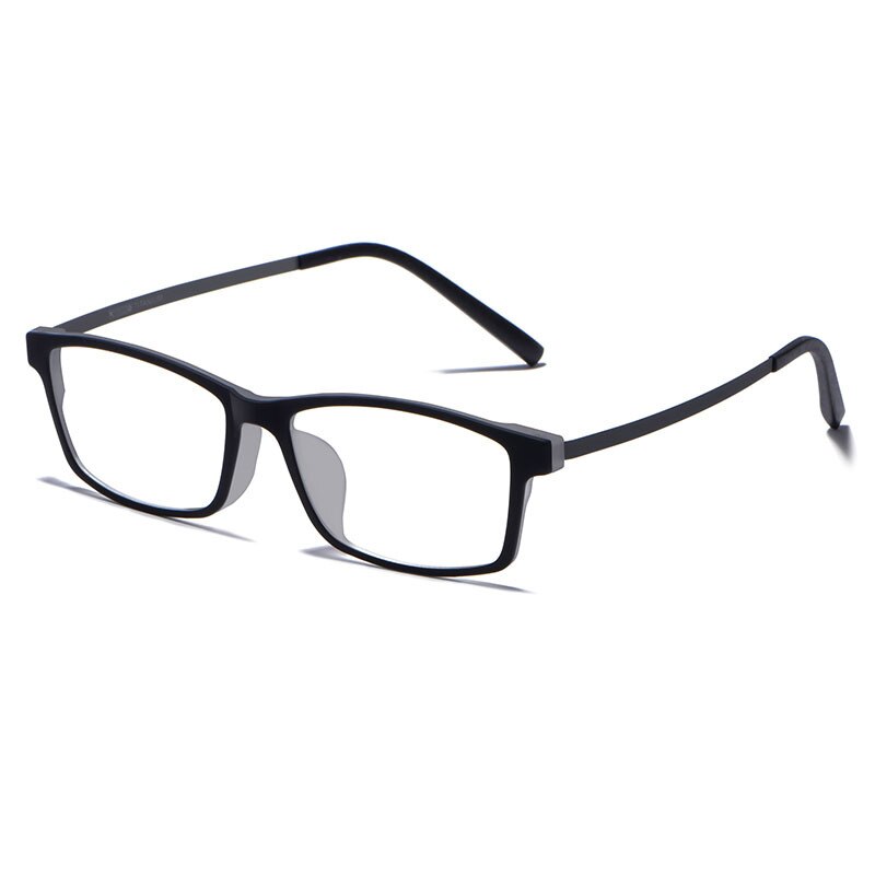 KatKani – lunettes de vue Ultra légères TR90 pour hommes, monture en alliage Super élastique, plein cadre, lunettes de Prescription optique, 2097-1: Black Gray