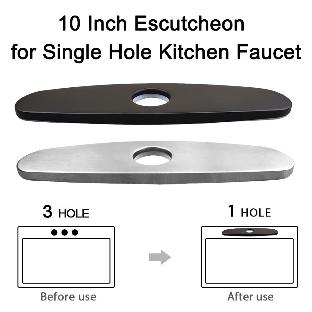 Zilverzwarte 10 inch afdekplaat badkamer keuken wastafel kraan gat afdekking dekplaat 1 gat keukenkraan afdekplaat