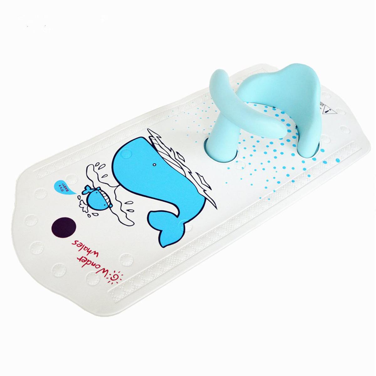 Tapis de bain bébé avec siège de douche bébé coussin de baignoire Support arrière antidérapant sécurité confortable chaise bébé siège de bain: WHITE