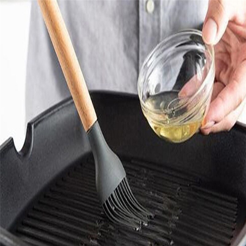 9Pcs Silicone Cooking Utensils Set Non-stick Spatula Shovel Wooden Handle Cooking Tools Set with Storage Box Kitchen Tools