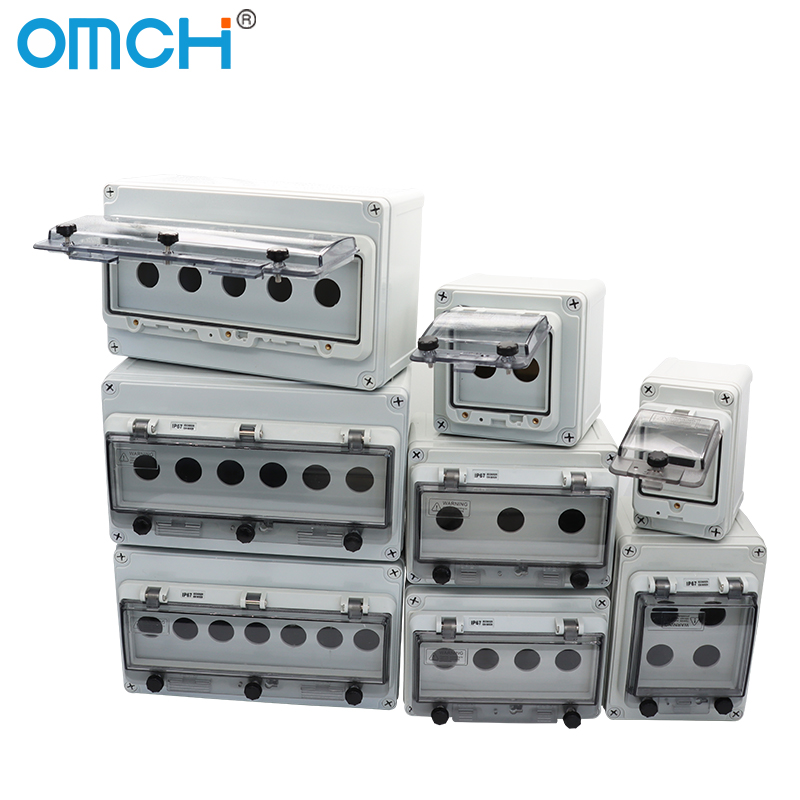 Emergency Stop Control Box Outdoor Button Switch Box With Protective Cover Waterproof Urgent Stop Button Control Box IP67