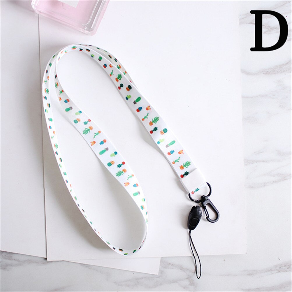 1pcs Cartoon Print Mobile Phone Neck Strap Cute Keys Lanyards ID Card Hang Rope ID Badge Holder Party about 45cm: D