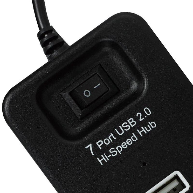 7 porte USB 2.0 centro di Espansione Ad Alta Velocità divisore estensore Cavo Adattatore Nero per per il Calcolatore Del PC