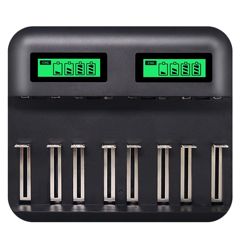 8 Slots Lcd Display Usb Smart Battery Charger Voor Aa Aaa Sc C D Size Oplaadbare Batterij 1.2V Ni-Mh ni-Cd Quick Charger
