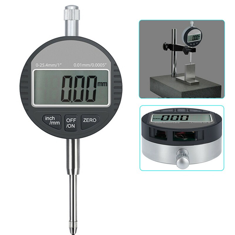 Electronic Digital Dial Indicator Micrometer 0.001mm/0.00005" Probe Gauge Range 0-25.4mm/1" Precision Measuring Tool