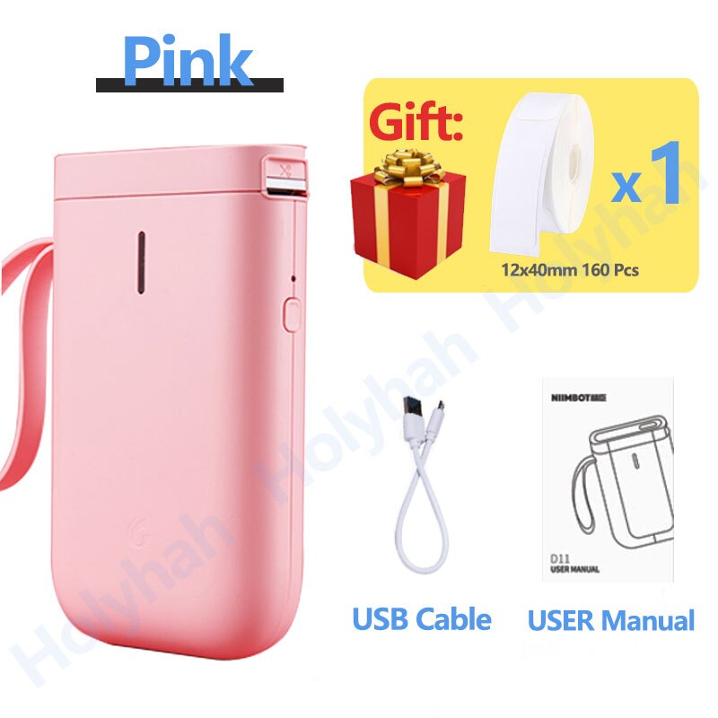 Niimbot D11 Mini Portable Thermal Label Printer Pocket Tape Sticker Label Maker For Mobile Android iOS Phone: D11 Pink