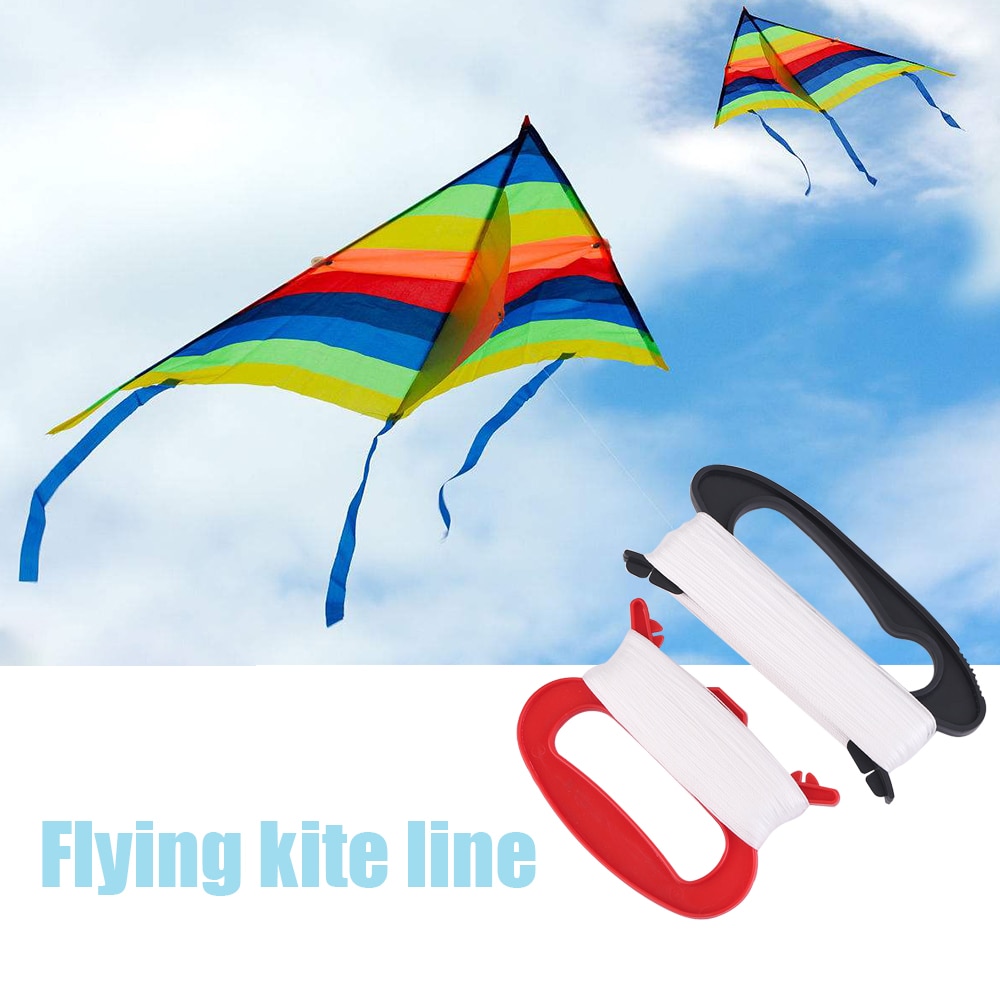 100m flyvende drage linje d form plast polyester hvit drage linje bord flyvende drager linje flyvende drage tilbehør