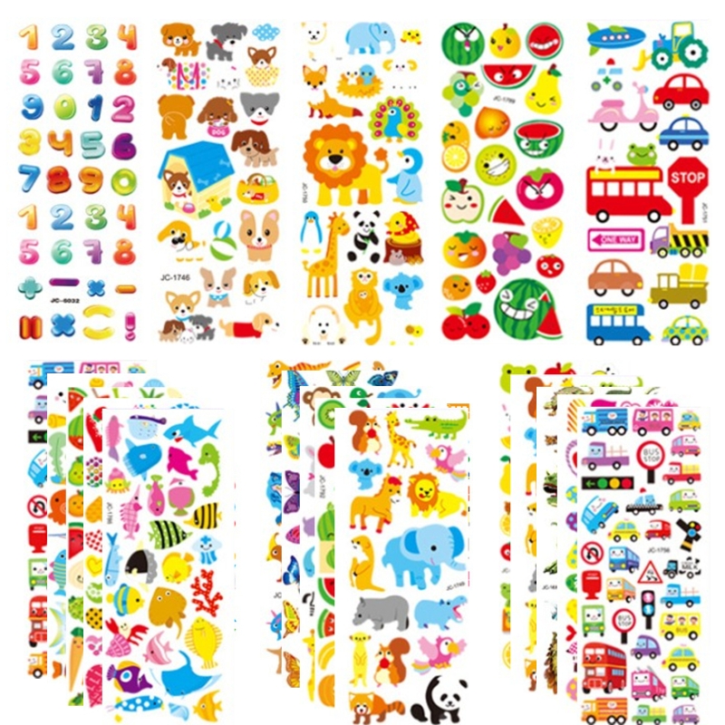 3D Stickers Voor Kids &amp; Peuters 500 + Puffy Stickers Verscheidenheid Pack Voor Scrapbooking Inclusief Dier, Numbe